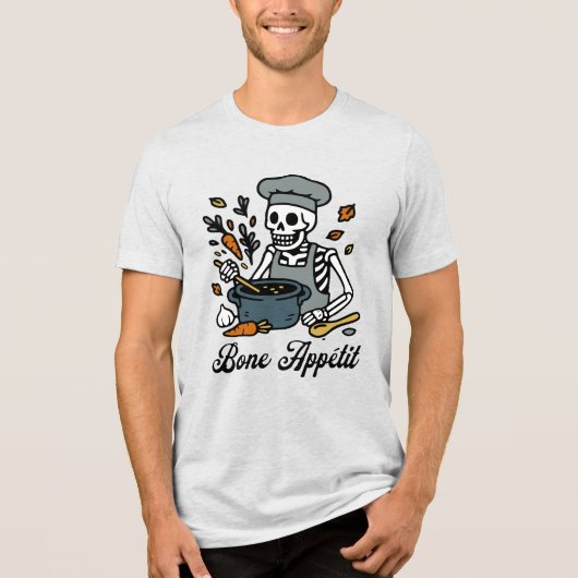 Skeleton Chef Halloween - Spooky Cooking Tri-Blend Shirt (Voorkant)