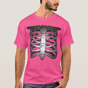 Skeleton Chest Botten Cartoon Funny Anatomy Mannen T-shirt