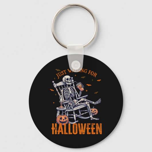 Skeleton Christmas Design wacht op Hallowe Sleutelhanger (Voorkant)
