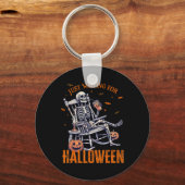 Skeleton Christmas Design wacht op Hallowe Sleutelhanger (Voorkant)