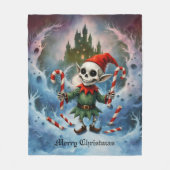 Skeleton Christmas Elf – Creepy Cute Dark Holiday  Fleece Deken (Voorkant)