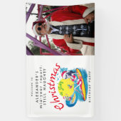 Skeleton Christmas in juli Beach Surf Welkomstbord Spandoek (Verticaal)