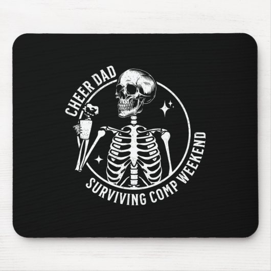 Skeleton Coffee Cheer Dad Surviving Comp Weekend F Muismat (Voorkant)