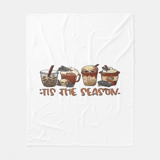 Skeleton Coffee Cups Coffee Lover Fleece Deken (Voorkant)