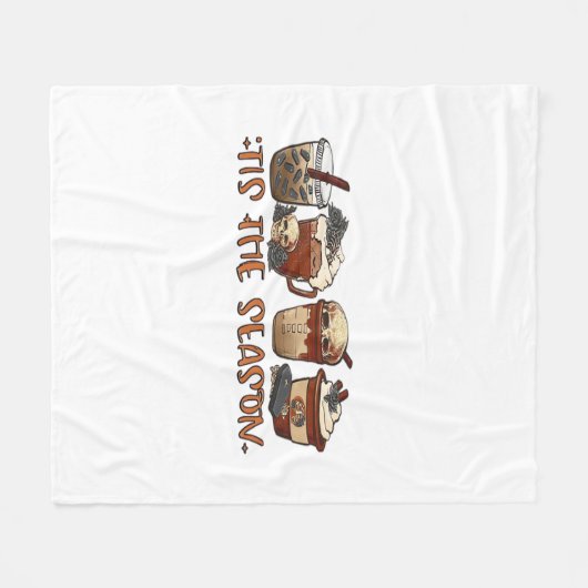 Skeleton Coffee Cups Coffee Lover Fleece Deken (Voorkant (Horizontaal))