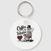 Skeleton Coffee Is My Valentine Funny Coffee Drink Sleutelhanger (Voorkant)
