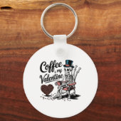 Skeleton Coffee Is My Valentine Funny Coffee Drink Sleutelhanger (Voorkant)