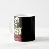 Skeleton Coffee Is My Valentine Funny Valentines D Koffiemok (Voorkant links)