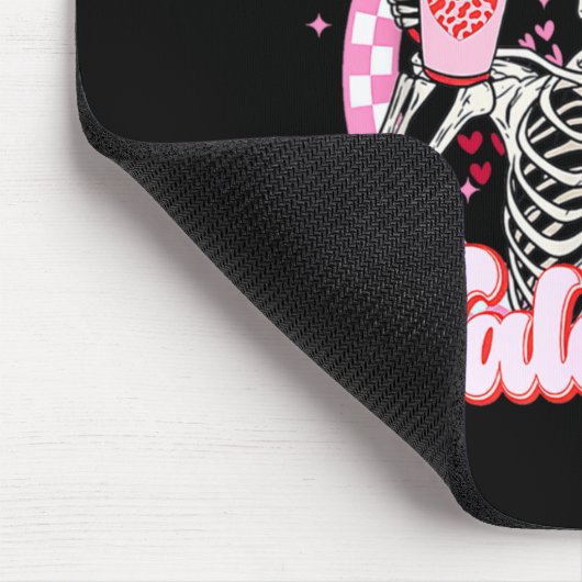 Skeleton Coffee Is My Valentine Funny Valentines D Muismat (Hoek)