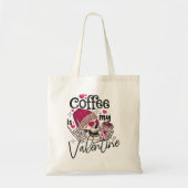 Skeleton Coffee Lovers Valentijn's Day Canvas tas (Voorkant)