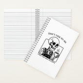 Skeleton Coffee Quote Art - Vetgedrukte zwarte typ Notitieboek (Binnen)