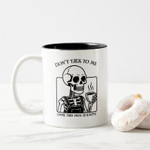 Skeleton Coffee Quote Art - Vetgedrukte zwarte typ