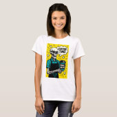 Skeleton Coffee Time - Classic Pop Art T-shirt (Voorkant volledig)
