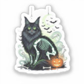 Skeleton Coon beroemd gemaakt door Maine Coon Hall Sticker (Voorkant)