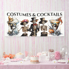 Skeleton corpse schedel cocktail happy hou Hallowe Spandoek