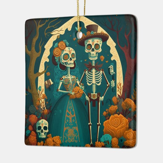 Skeleton Couple Day van het Dode Ornament (Links)