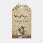 Skeleton Couple for Halloween Wedding Cadeaulabel (Voorkant)