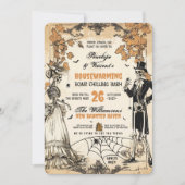 Skeleton Couple Haunted Housewarming Party Kaart (Voorkant)