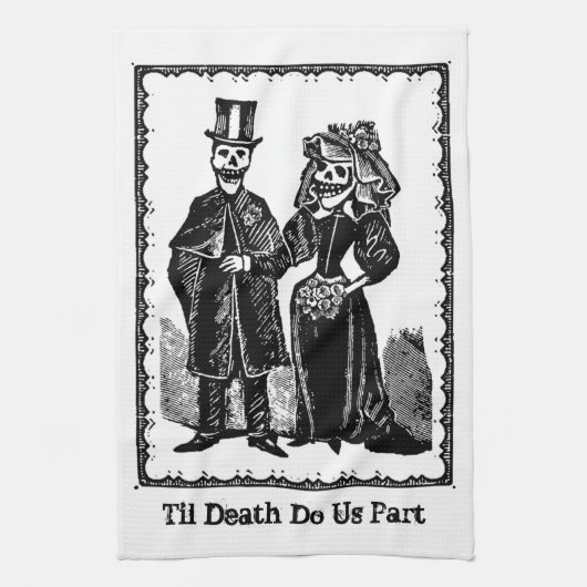 Skeleton Couple - Ktichen Towel (Aanpassen) Theedoek (Verticaal)