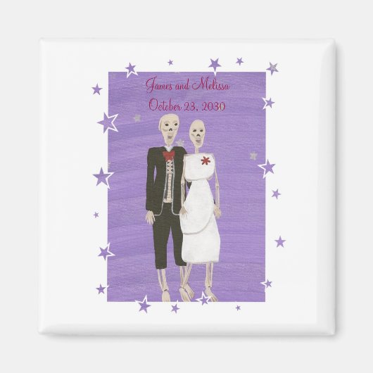 Skeleton Couple Save the date Wedding Magnets Magneet (Voorkant)