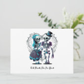 Skeleton Couple Wedding Kaart (Staand voorkant)