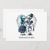 Skeleton Couple Wedding Kaart (Voorkant / Achterkant)
