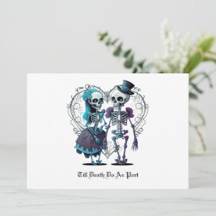 Skeleton Couple Wedding Kaart