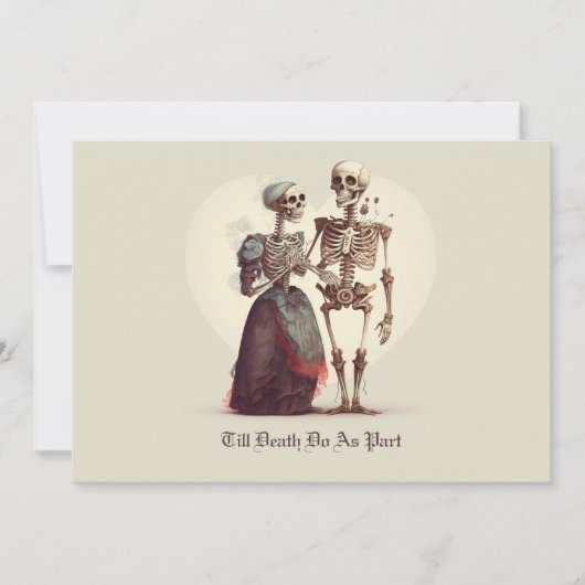 Skeleton Couple Wedding Kaart (Voorkant)