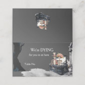 Skeleton Couple Wedding Plaatskaartje (Buitenkant ongevouwen)