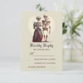 Skeleton Couple Wedding RSVP Kaartje (Staand voorkant)