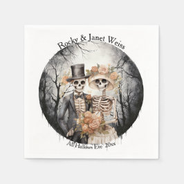 Skeleton Couple Wedding Servet