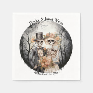 Skeleton Couple Wedding Servet