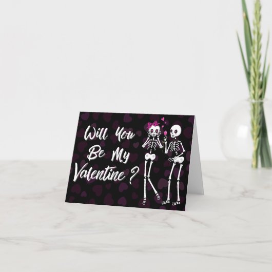 Skeleton Couple Wil jij mijn Valentijn zijn? Kaart (Voorkant)