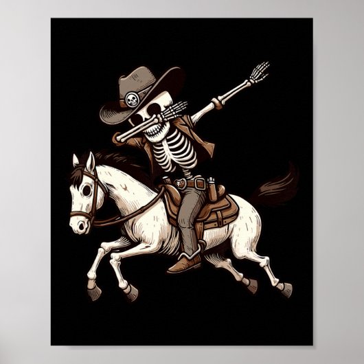 Skeleton Cowboy Halloween Kostuum Kinder Jongens M Poster (Voorkant)