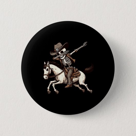 Skeleton Cowboy Halloween Kostuum Kinder Jongens M Ronde Button 5,7 Cm (Voorkant)