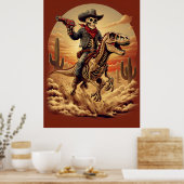 Skeleton Cowboy Riding Dinosaur Poster – Sci-Fi We (Keuken)
