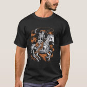 Skeleton Cowboy Riding Horse Halloween Kostuum Man T-shirt (Voorkant)