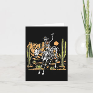 Skeleton Cowboy Riding Horse Halloween Rider Costu Kaart
