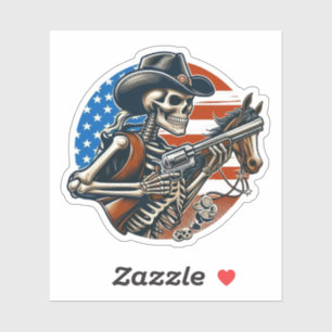 Skeleton Cowboy Verenigde Staten Sticker