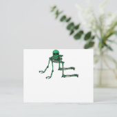Skeleton Creepy Yoga Skull Dancing Briefkaart (Staand voorkant)
