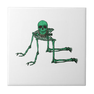 Skeleton Creepy Yoga Skull Dancing Tegeltje