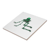 Skeleton Creepy Yoga Skull Dancing Tegeltje (Zijkant)