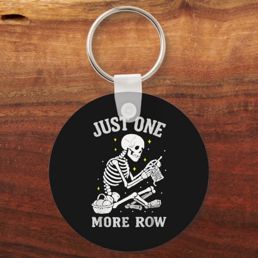 Skeleton Crochet Crafter Tee Just One More Row  Sleutelhanger (Voorkant)