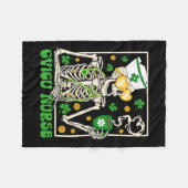 Skeleton Cvicu Nurse Coffee Shamrock St Patricks P Fleece Deken (Voorkant (Horizontaal))