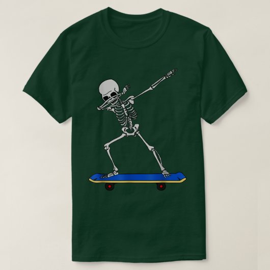 Skeleton DAB op skateboard T-Shirt (Design voorkant)