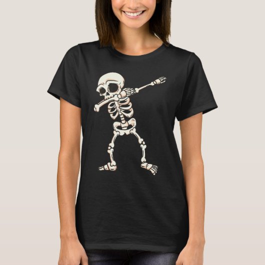 Skeleton Dabbing Funny Halloween Monster T-shirt (Voorkant)
