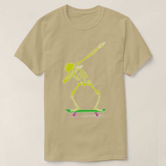 Skeleton DABBING op Skateboard Fun Gift for Skater T-shirt (Design voorkant)