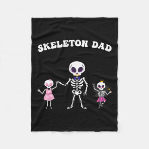 Skeleton Dad Halloween Kostuum Funny Skull Fleece Deken