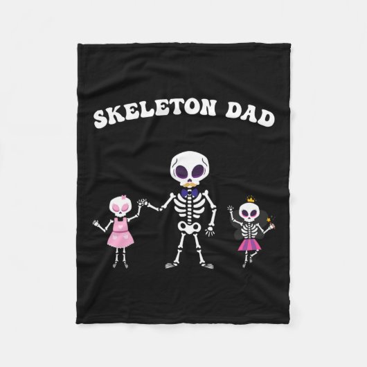 Skeleton Dad Halloween Kostuum Funny Skull Fleece Deken (Voorkant)