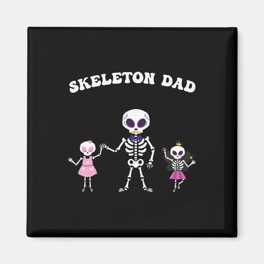 Skeleton Dad Halloween Kostuum Funny Skull Magneet (Voorkant)